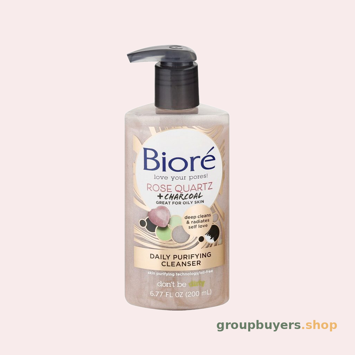BIORÉ ROSE QUARTZ+CHARCOAL DAILY PURIFYING CLEANSER