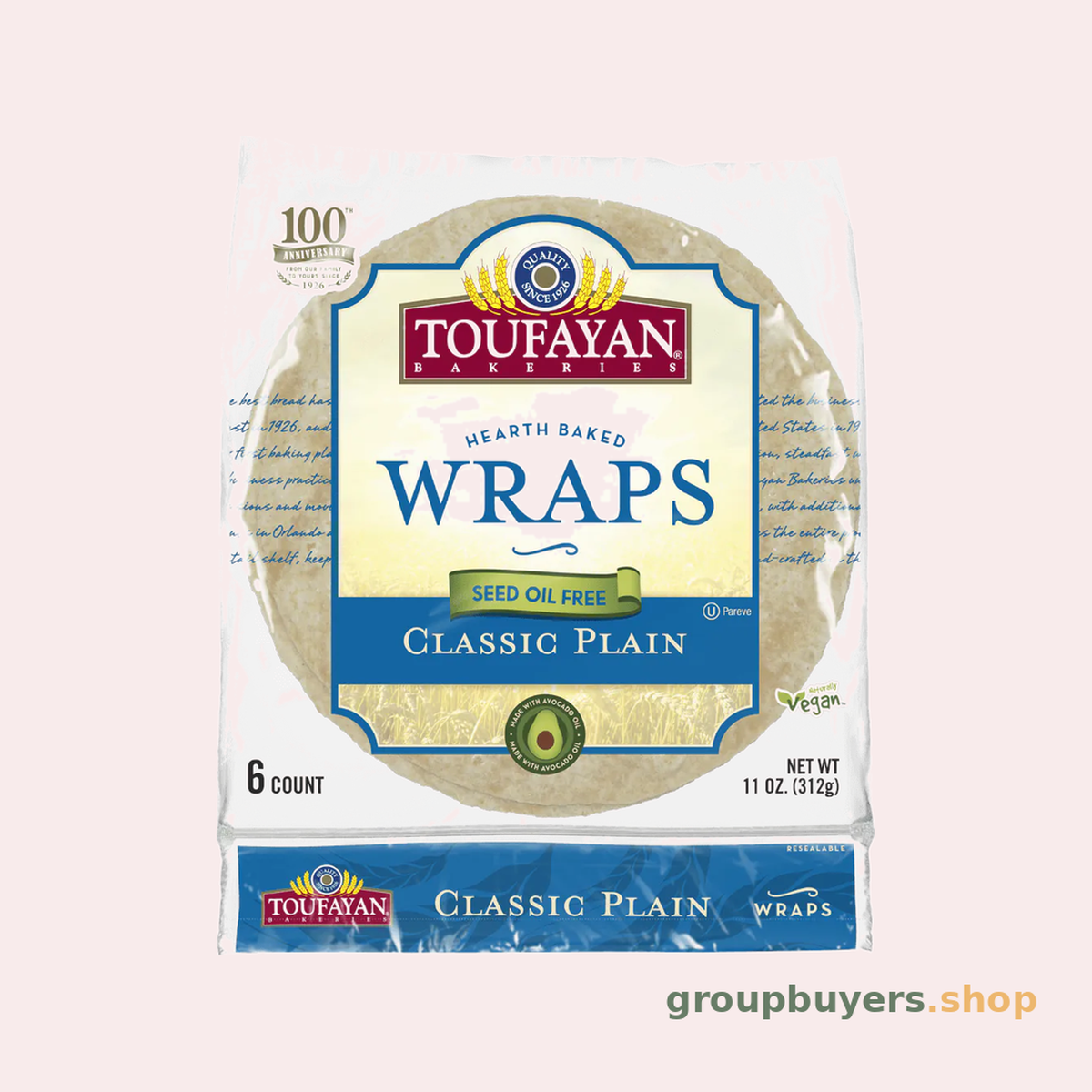 TOUFAYAN WRAPS PLAIN 16X10OZ