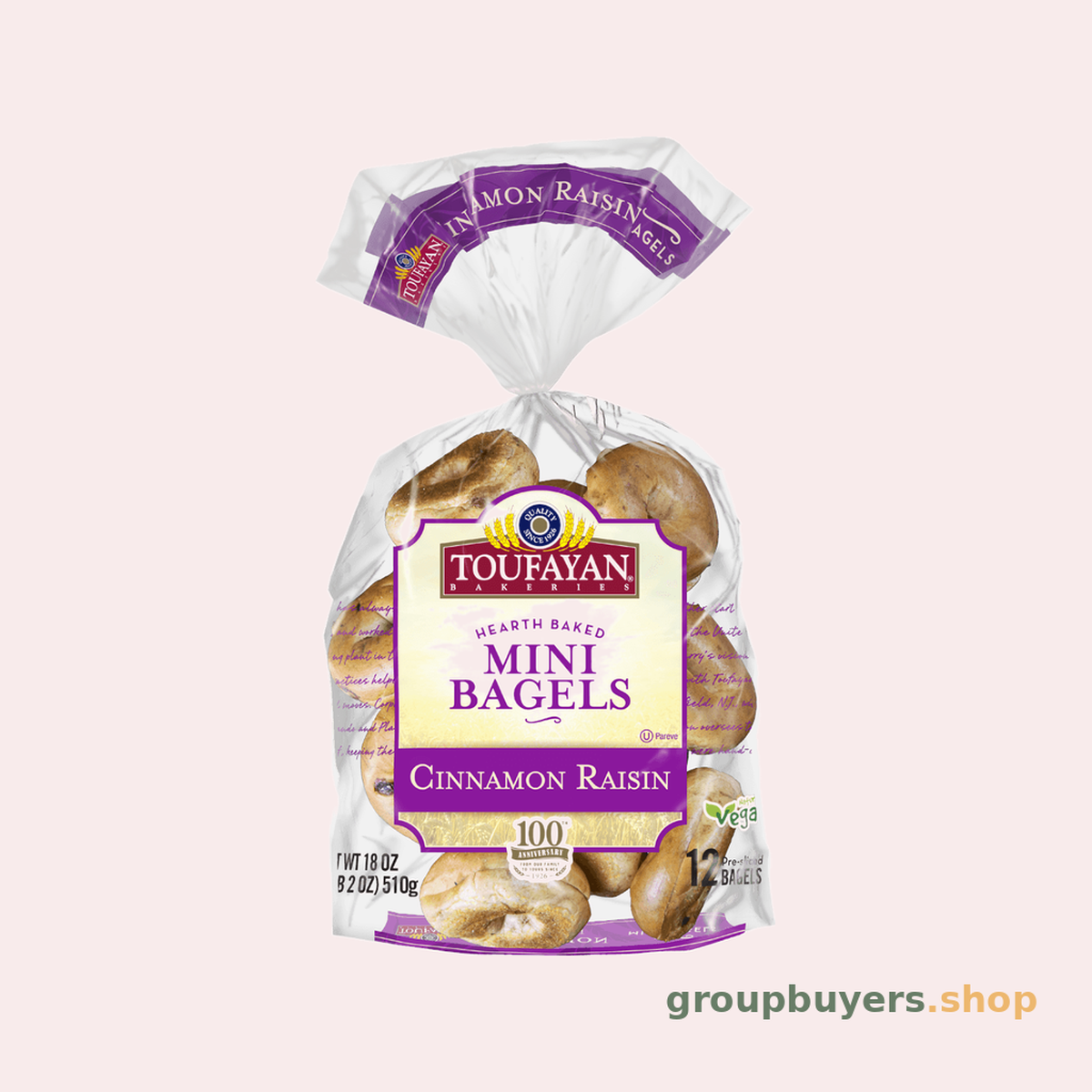 TOUFAYAN MINI BAGELS CIN RAISIN - 14X18OZ