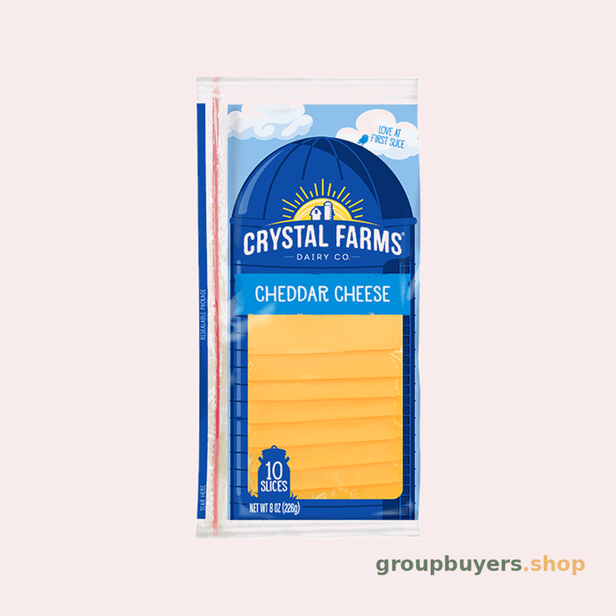 Crystal Farms Cheddar Shingled Slices 12x7oz NON -