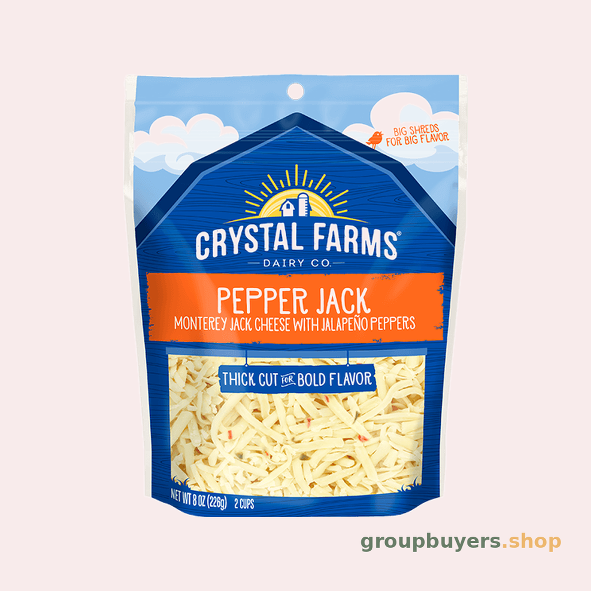 Crystal Farms Shredded Gusset Pepper Jack