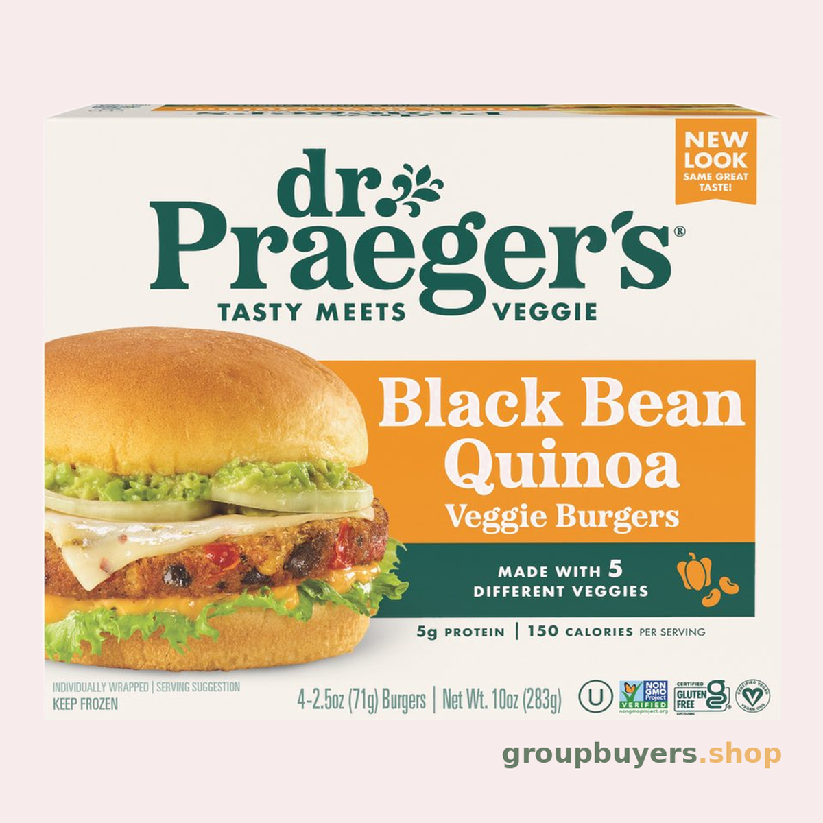 Dr. Praeger's Black Bean Quinoa Veggie Burgers 6 x 10oz
