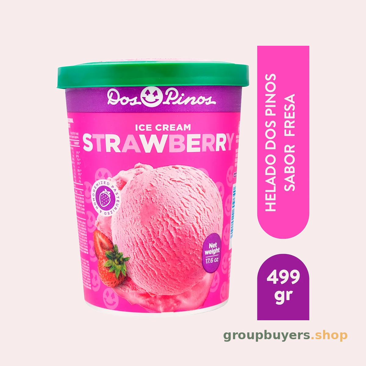 Dos Pinos Strawberry -1/4 GAL