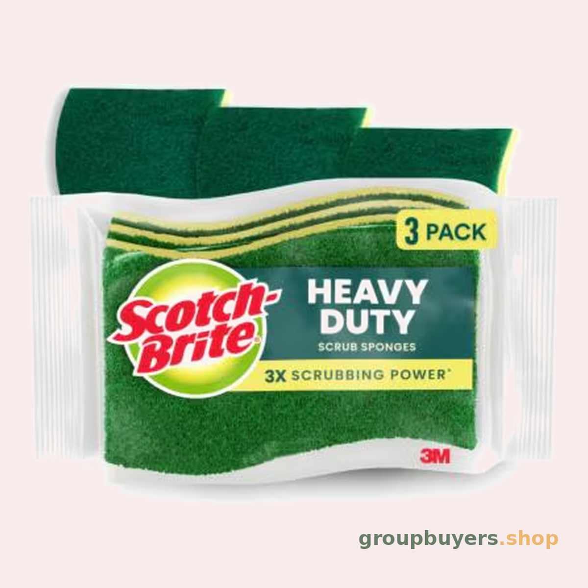 SCOTCH BRITE HEAVY DUTY CELLULOSE SPONGE 3 PACK
