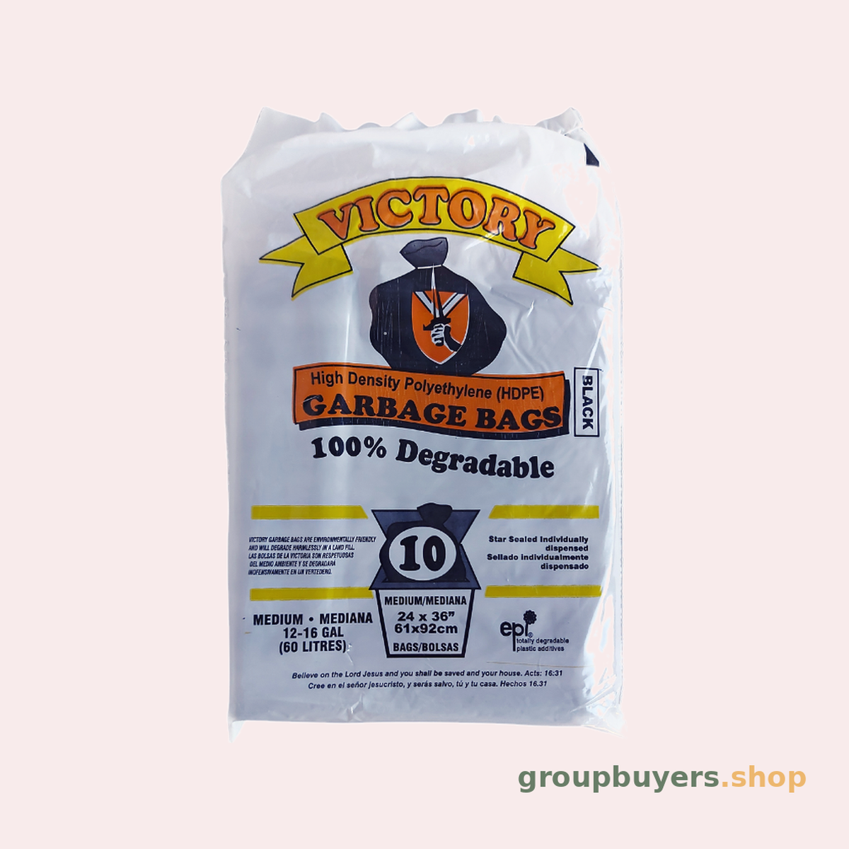 VICTORY GARBAGEB BL DEG MED 60X10BAGS